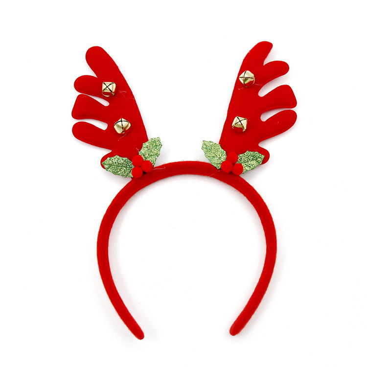 3-PCS Antler bell Festive Christmas Headbands for Adults &amp; Kids - Reindeer Antlers, Santa, Snowman &amp; Christmas Tree Designs
