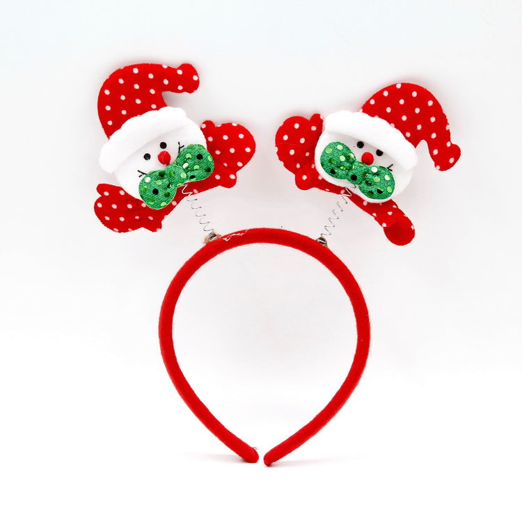 3-PCS Snowman Festive Christmas Headbands for Adults &amp; Kids - Reindeer Antlers, Santa, Snowman &amp; Christmas Tree Designs