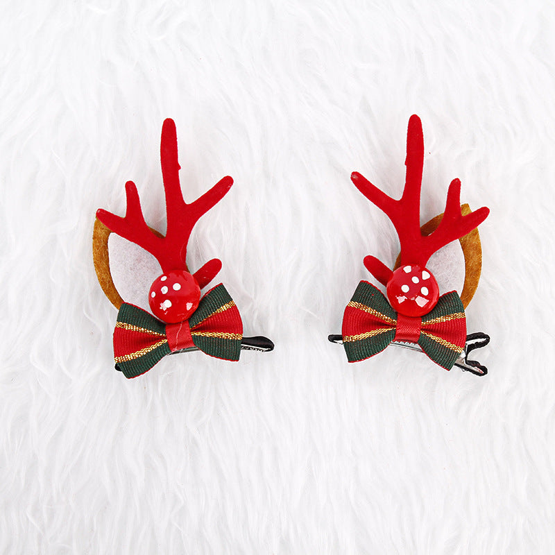 Mushroom Summary Festive Christmas Hair Clips for Girls &amp; Women - Fabric &amp; Metal Design