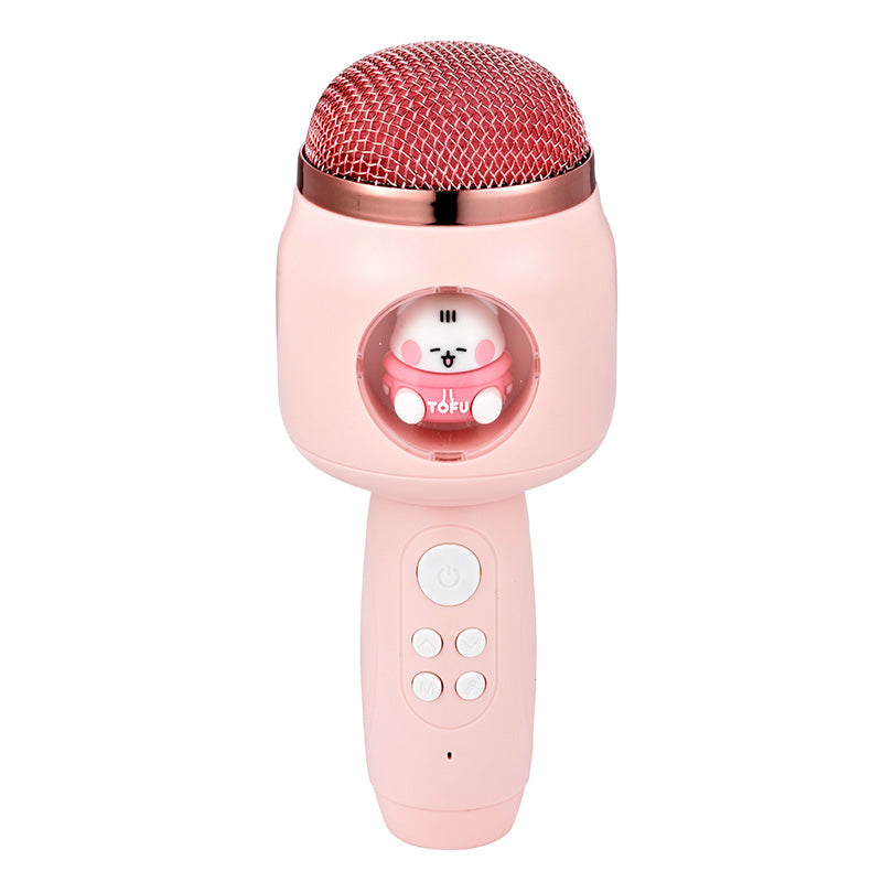 Pink Kids Wireless Bluetooth Microphone - Portable Karaoke Mic with Sleep Light &amp; Vocal Removal