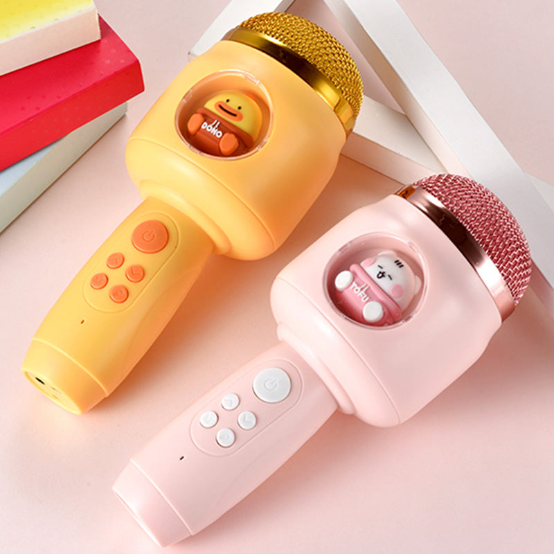 Pink Kids Wireless Bluetooth Microphone - Portable Karaoke Mic with Sleep Light & Vocal Removal