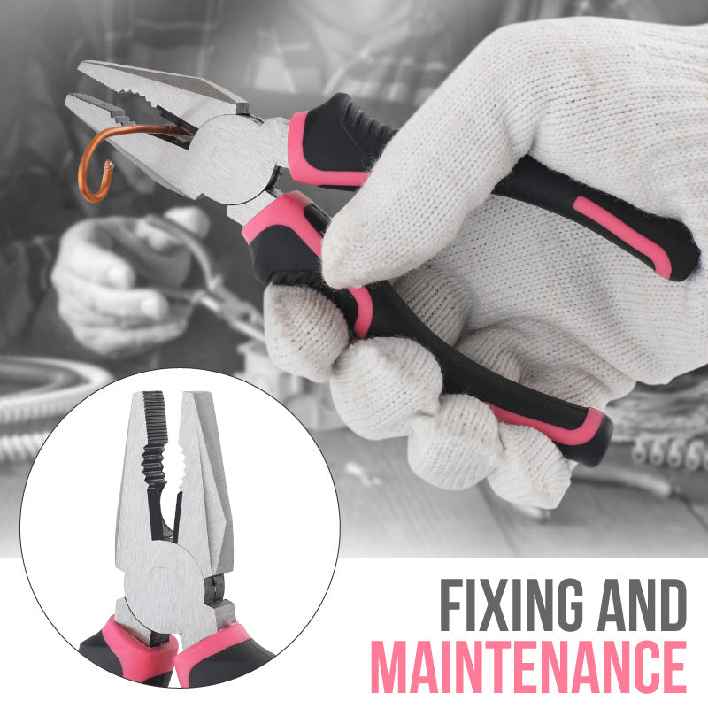 Pink 42 Piece Home Tool Set with 4V Cordless Electric Screwdriver Kit for DIY Repairs and General Household Maintenance Portable Storage Case