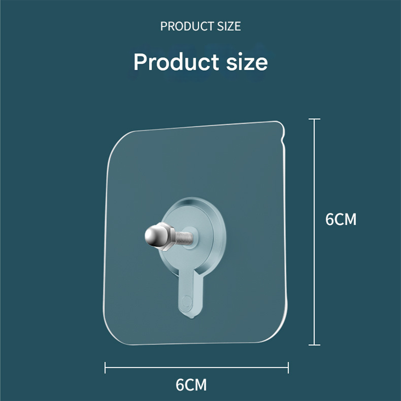 50-PCS Heavy Duty Adhesive Screw Stickers No Drilling Wall Hooks 6x6cm Waterproof Stainless Steel for Kitchen Bathroom Rental Friendly(6mm)