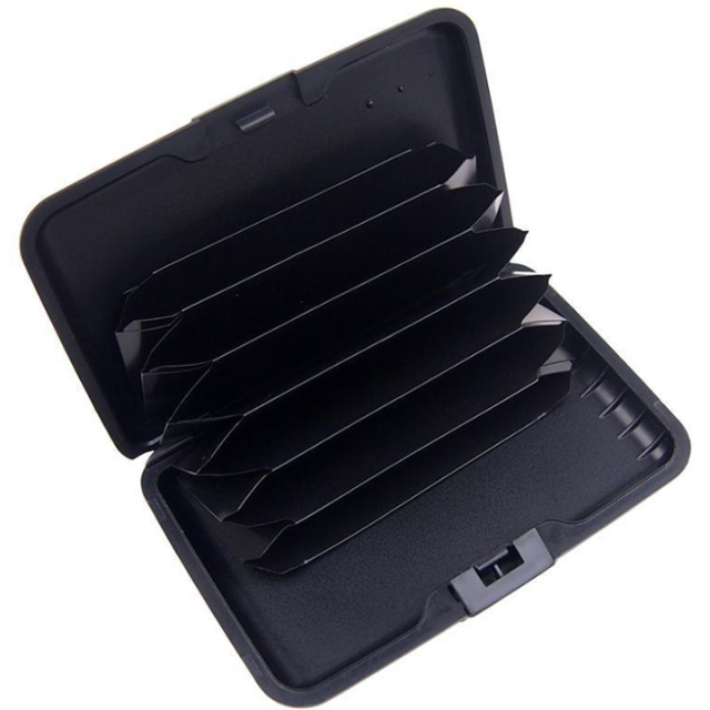 3-Pcs Brown Slim Aluminium Credit Card Holder RFID Blocking Wallet Hard Shell Case Business Card Organiser Lightweight Pocket Size for Everyday Use