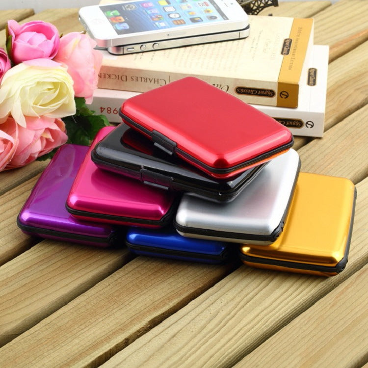 3-Pcs Red Slim Aluminium Credit Card Holder RFID Blocking Wallet Hard Shell Case Business Card Organiser Lightweight Pocket Size for Everyday Use