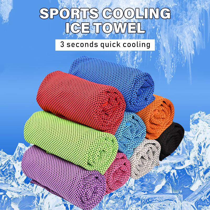 Orange 5 Pack Instant Cooling Towel Set Soft Breathable Sports Sweat Towel for Gym Yoga Running Hiking and Outdoor Activities 30x80cm
