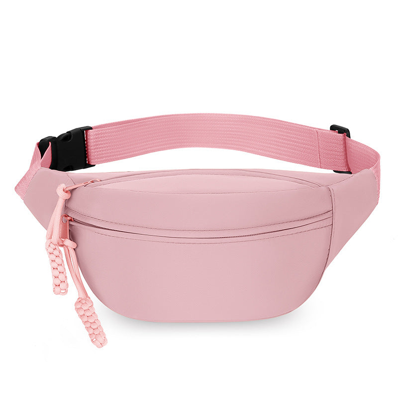 Pink Women&#39;s Fashion Crossbody Sling Bag Large Capacity Casual Shoulder Bag Waterproof Nylon Waist Pack for Travel Sports