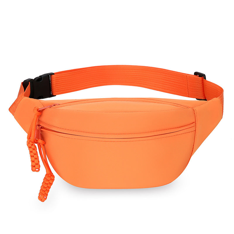 Orange Women's Fashion Crossbody Sling Bag Large Capacity Casual Shoulder Bag Waterproof Nylon Waist Pack for Travel Sports