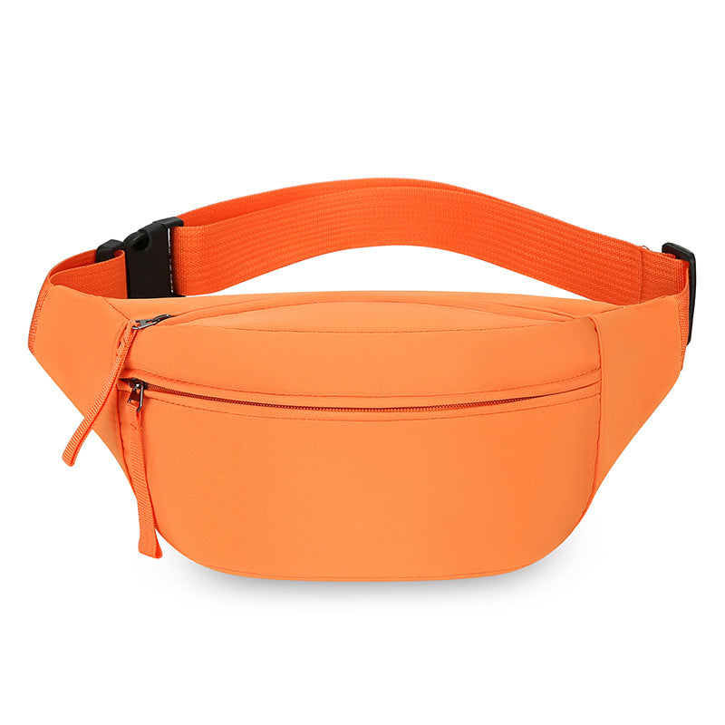 Orange Women&#39;s Fashion Crossbody Sling Bag Large Capacity Casual Shoulder Bag Waterproof Nylon Waist Pack for Travel Sports(Style One)