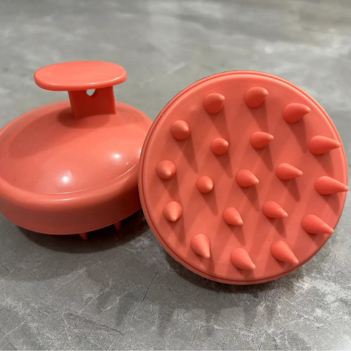 5-Pcs Orange Soft Scalp Massager Shampoo Brush with Detachable Bristles Handheld Hair Scrubber for Deep Cleaning and Head Massage