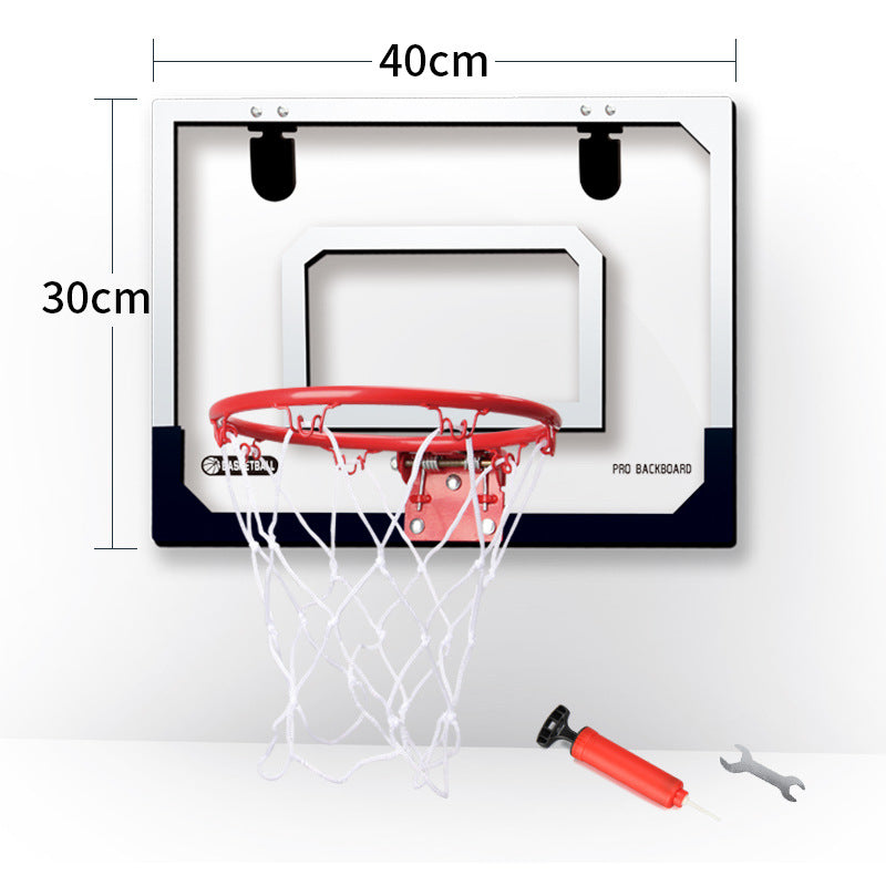 Indoor Mini Basketball Hoop Foldable Over The Door Basketball Set with Spring Action Breakaway Rim Transparent Backboard for Kids and Adults Home Office Fun