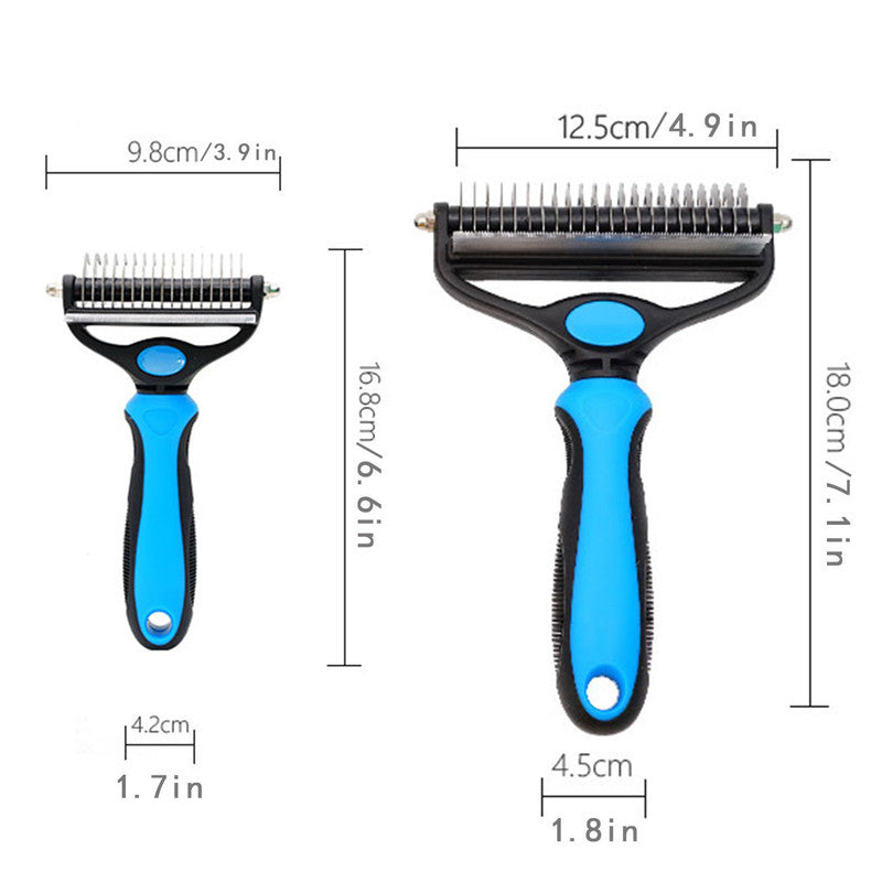 Sapphire blue Pet Grooming Comb – Fine Toothed Side for Hair Removal and Detangling, Ideal for Dogs with Long or Thick Coats in Australia