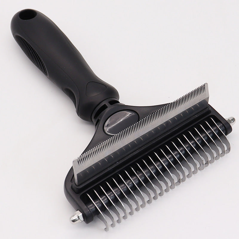 Black Pet Grooming Comb – Fine Toothed Side for Hair Removal and Detangling, Ideal for Dogs with Long or Thick Coats in Australia