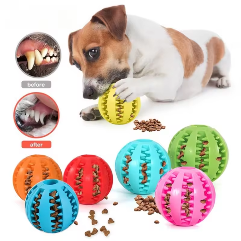 Orange TPR Dog Chew Ball Set – 3-Piece Size Combination (Small, Medium, Large) with Food Hiding Design for Teeth Cleaning and Mental Stimulation in Australia