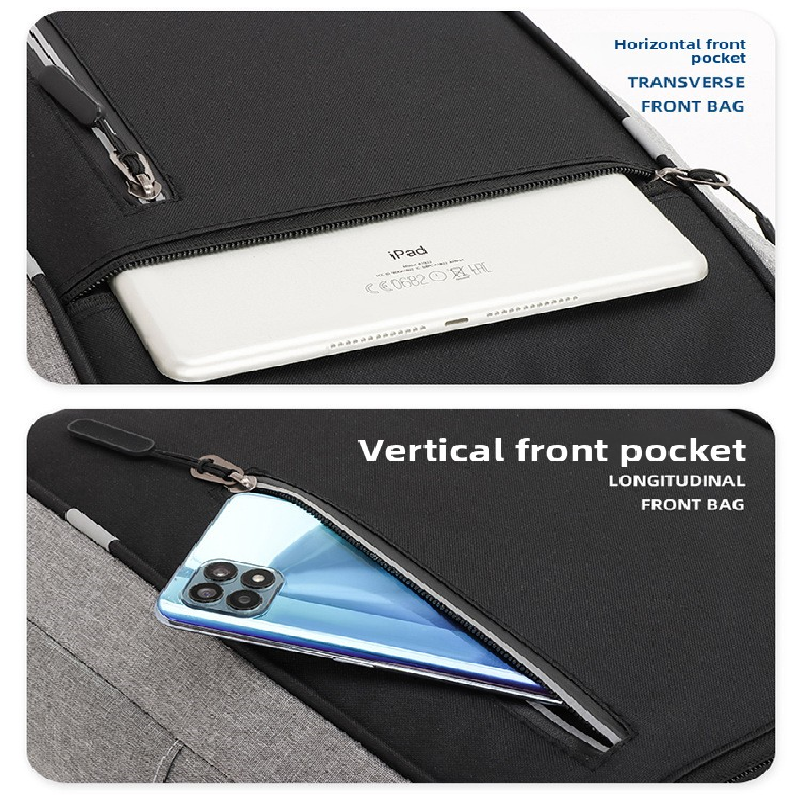 Black 3 Piece Mens Backpack Set with Sling Bag and Pouch USB Charging Port Large Capacity Laptop Daypack Water Resistant Business Travel School Bag