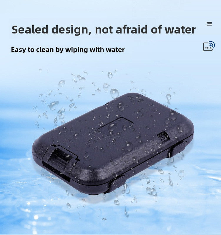 Black RFID Blocking Aluminium Card Holder Wallet Waterproof Hard Shell Case with Cash Strap for Men Travel and Daily Use
