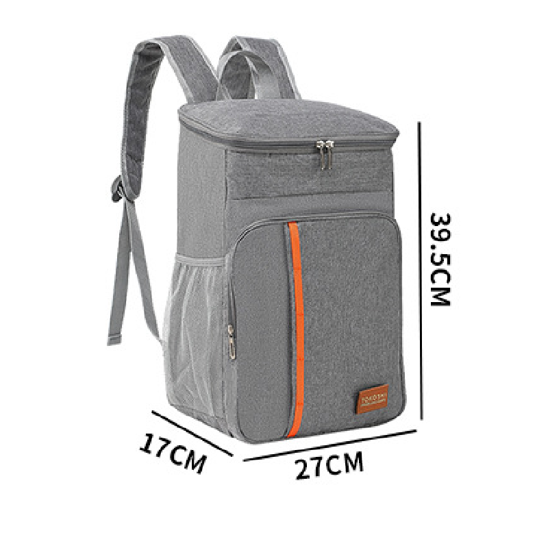 Grey Large Capacity Insulated Cooler Backpack 20.5L Leakproof Thermal Lunch Bag Waterproof Soft Sided Cooling Rucksack for Camping Picnic Beach & Work