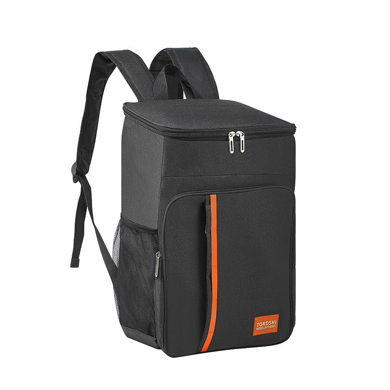 Black Large Capacity Insulated Cooler Backpack 20.5L Leakproof Thermal Lunch Bag Waterproof Soft Sided Cooling Rucksack for Camping Picnic Beach &amp; Work
