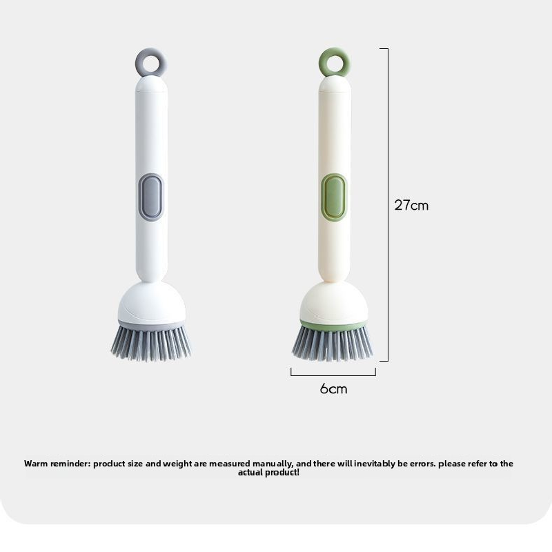 2 Pack White Kitchen Dish Brush with Soap Dispenser Adjustable Handle 360 Degree Cleaning Scrubber Non-Scratch Bristles for Pans Pots and Sink