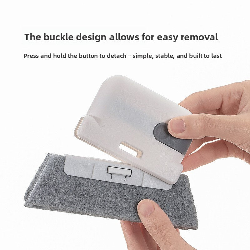 5-PCS Red Window Track Cleaning Brush Tool Handheld Groove Gap Cleaner with Scraper Small Scrubbing Brush for Sliding Door Rails and Sills