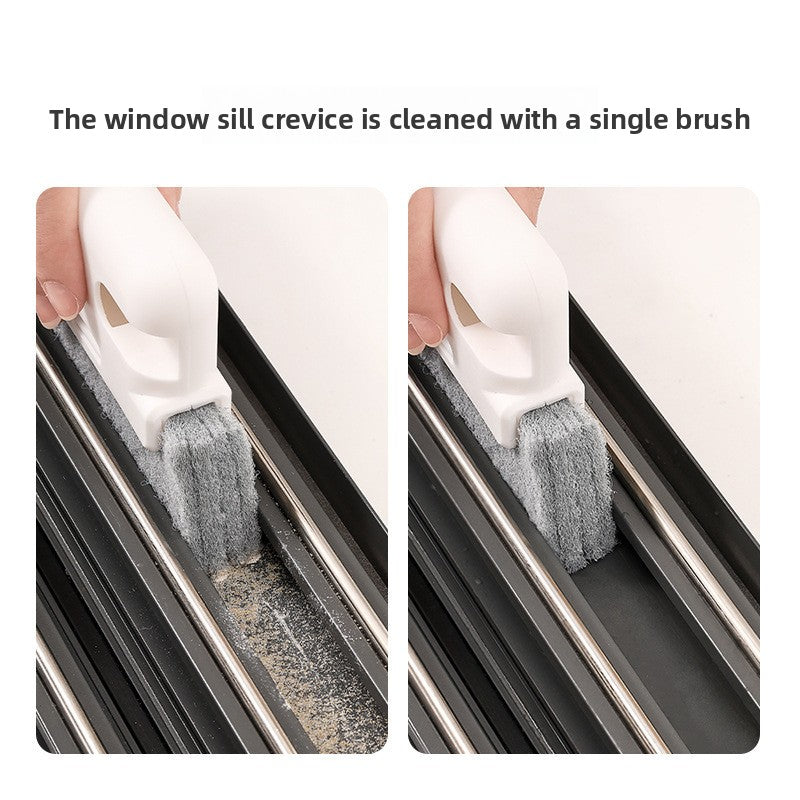 5-PCS Red Window Track Cleaning Brush Tool Handheld Groove Gap Cleaner with Scraper Small Scrubbing Brush for Sliding Door Rails and Sills