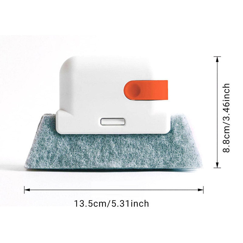 5-PCS Red Window Track Cleaning Brush Tool Handheld Groove Gap Cleaner with Scraper Small Scrubbing Brush for Sliding Door Rails and Sills