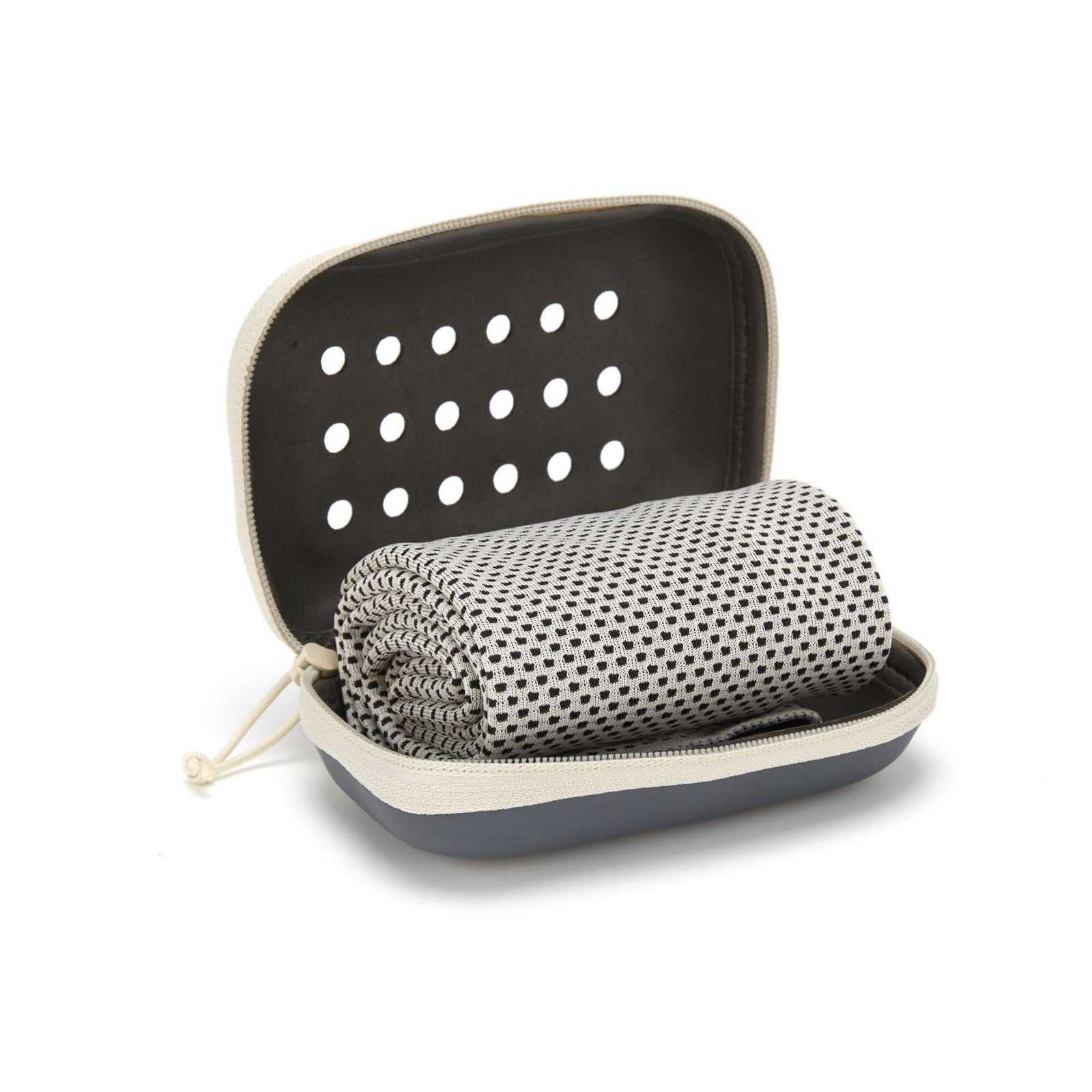 2-PCS Light grey Instant Cooling Towel with EVA Case 30x90cm Breathable Ice Silk Sports Towel Quick Dry for Gym Yoga and Outdoor Workouts