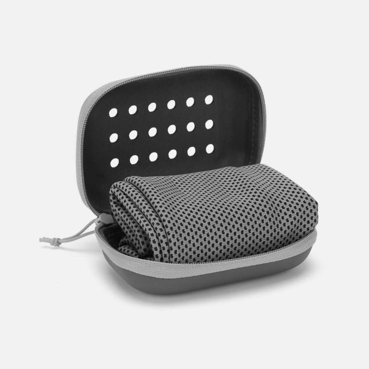 2-PCS Dark grey Instant Cooling Towel with EVA Case 30x90cm Breathable Ice Silk Sports Towel Quick Dry for Gym Yoga and Outdoor Workouts