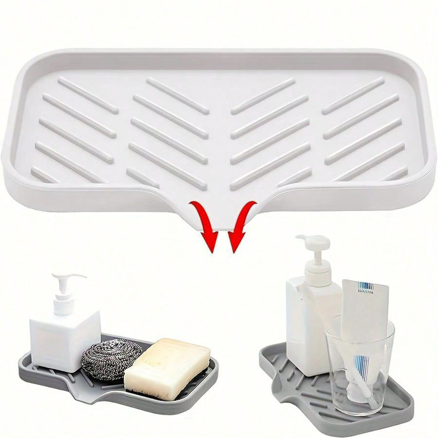 3-PCS White Large Drainable Soap Dish Tray with Anti-Slip Base for Bathroom Sink - Keeps Soap Dry and Organized in Australian Homes