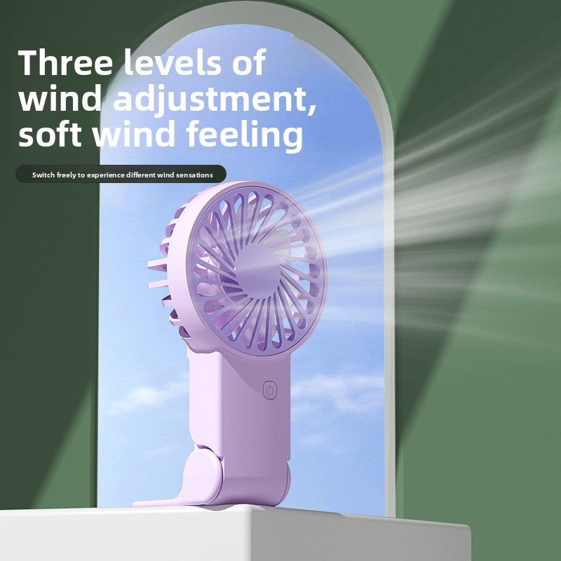 White 2 Pack Mini Portable Handheld Fan Foldable Desktop Personal Fan USB Rechargeable Pocket Fan with 3 Speeds for Travel Office and Outdoor