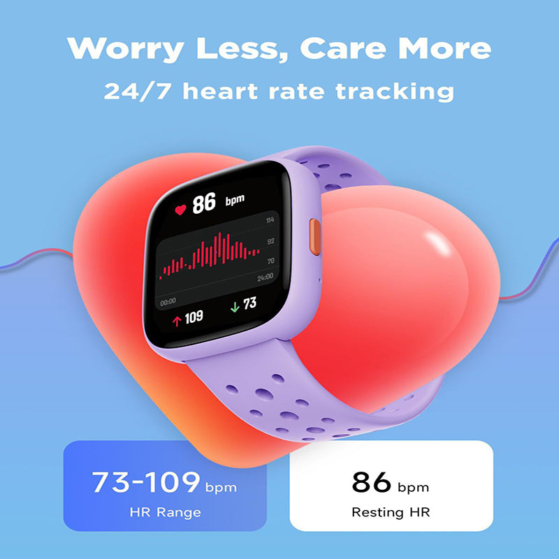 Purple Kids Smart Watch Fitness Tracker with Pedometer Heart Rate Monitor and 14 Sport Modes IP68 Waterproof Watch for Boys and Girls