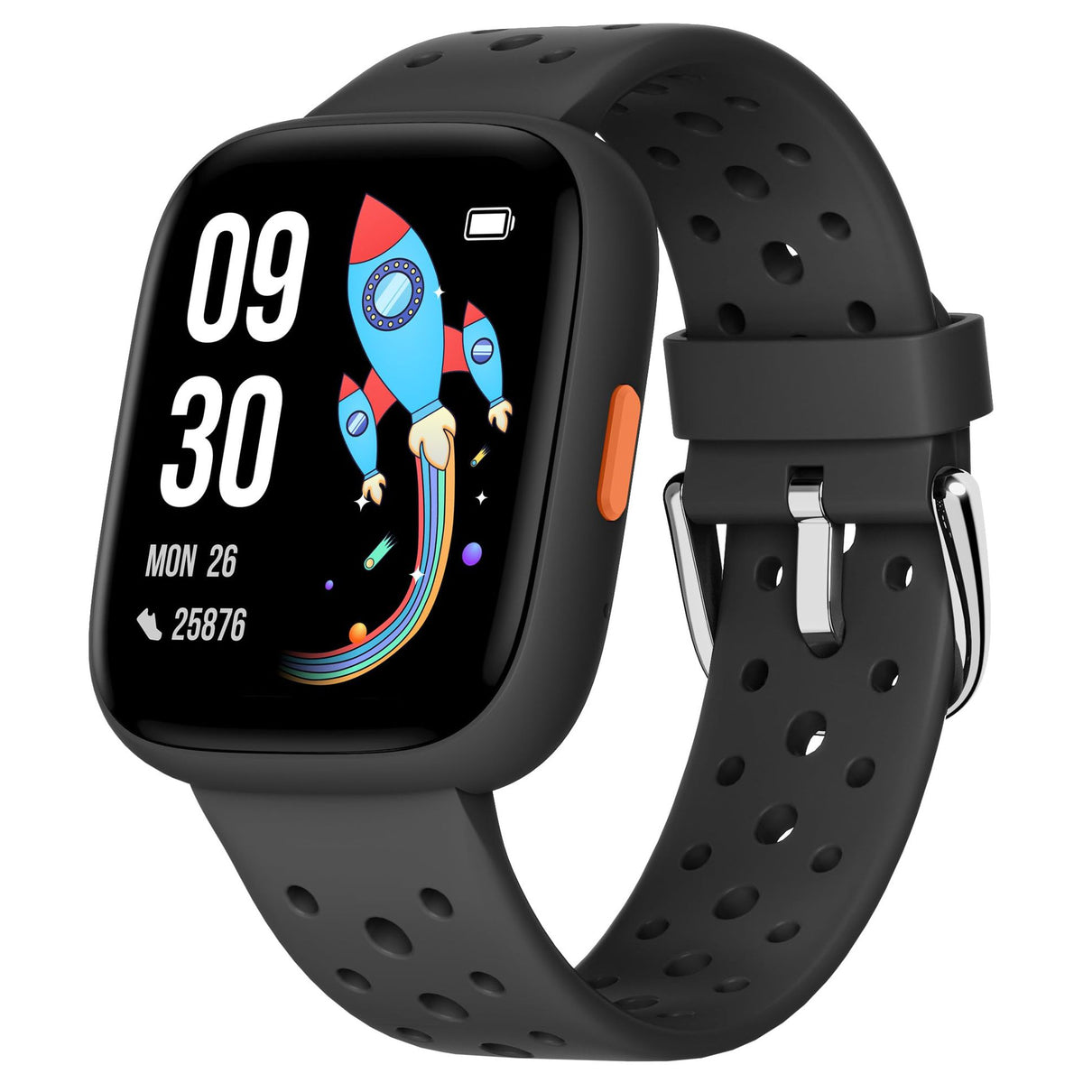 Black Kids Smart Watch Fitness Tracker with Pedometer Heart Rate Monitor and 14 Sport Modes IP68 Waterproof Watch for Boys and Girls