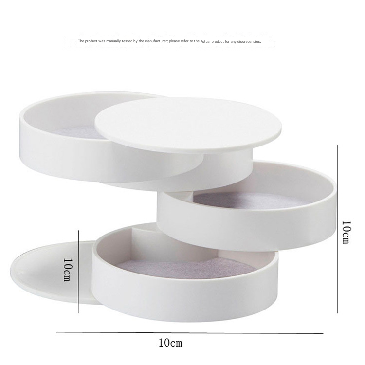 2 Pack Pink Nordic Style Rotating Jewellery Storage Box 4-Layer Dustproof Organiser Case with Felt Lining for Accessories and Trinkets