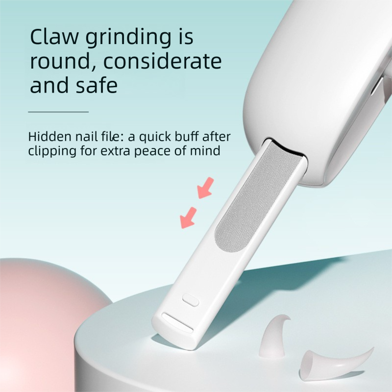 2-PCS Green Adjustable Pet Nail Clipper with Safety Guard Professional Cat Dog Claw Trimmer with Hidden Nail File and Splash Proof Box
