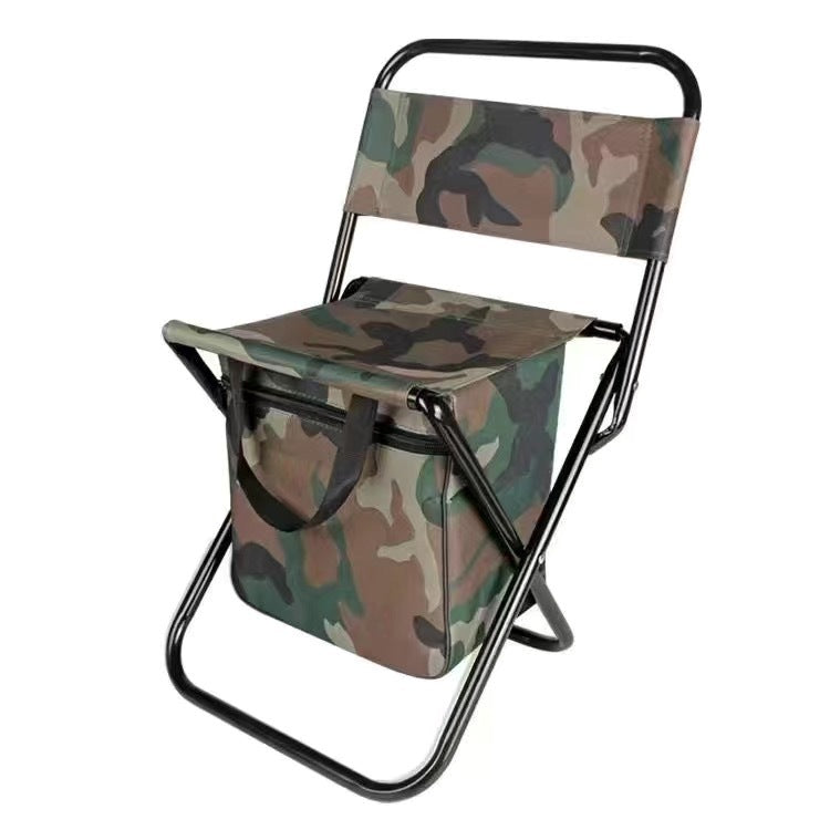 Military green 3-in-1 Portable Folding Camping Chair with Built-in 10L Cooler Bag Lightweight Backpack Stool for Fishing Beach and Outdoor Picnics