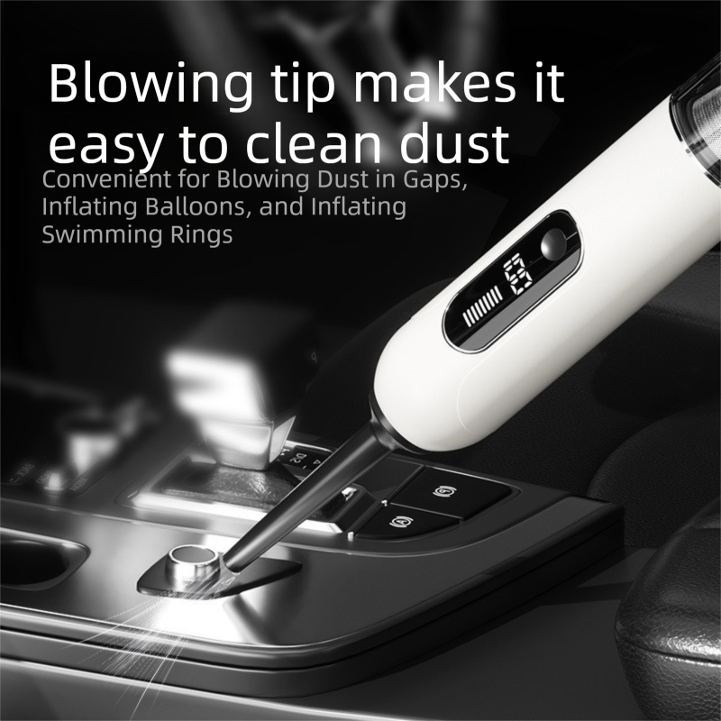 White 2-in-1 Cordless Handheld Car Vacuum Cleaner and Air Blower Powerful Suction Brushless Motor Portable Duster for Home and Auto