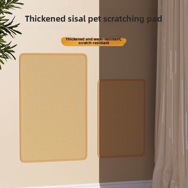3-PCS Self-Adhesive Sisal Cat Scratching Mat Vertical Wall Mounted Scratcher Board for Furniture Protection(30cm*40cm)