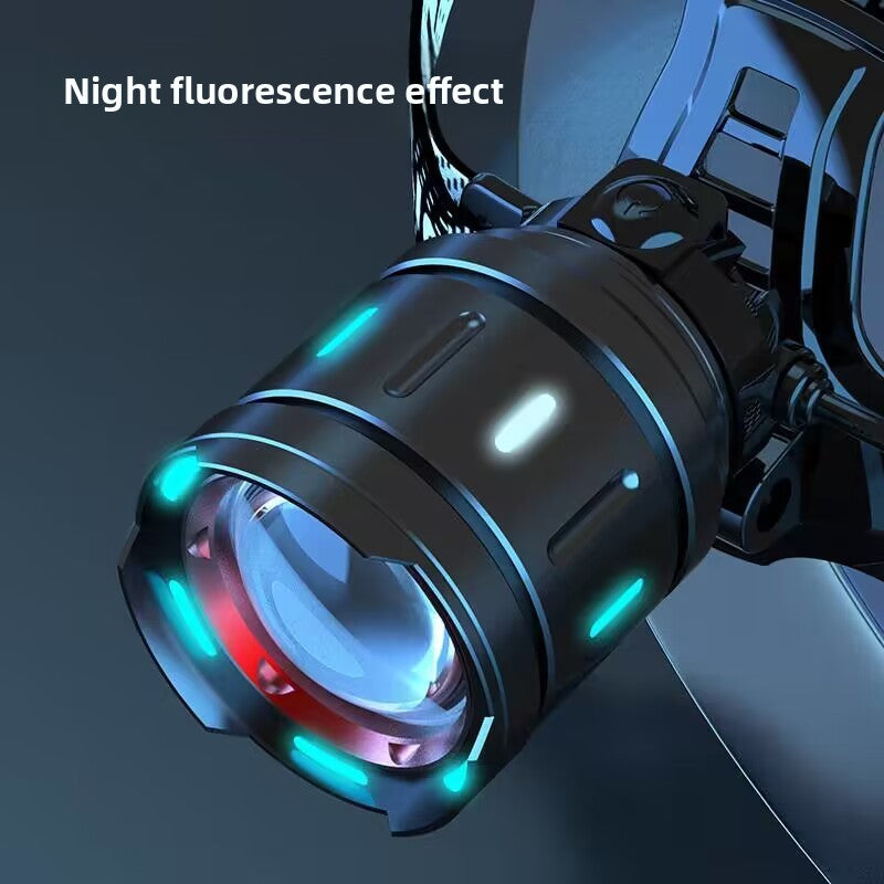 High Power 30W LED Headlamp with White Laser Long Range Zoom Motion Sensor Head Torch for Night Fishing Camping Adventure Australian Outdoor Use(Free with purchase: 3 x 18650 batteries)