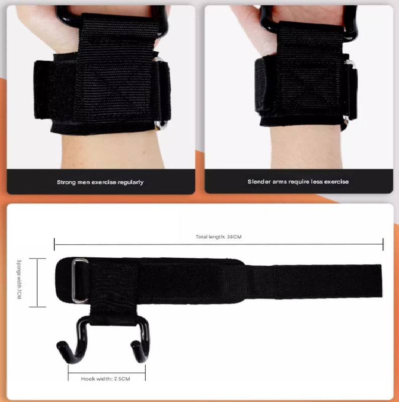3-Pairs Black Heavy Duty Weightlifting Power Hooks for Deadlifts and Pull-ups Non-Slip Metal Hooks with Adjustable Padded Wrist Straps for Australian Gym Enthusiasts