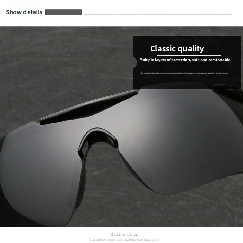 2-PCS Bright black-framed night vision Men's Sports Cycling Sunglasses Windproof PC Frame Wrap Around Design for Riding Fishing Running Reliable Outdoor Protection Australian Style