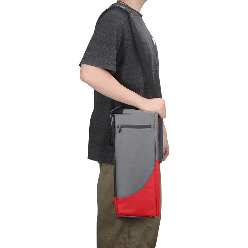 Black and Grey Insulated Golf Cooler Bag Portable Thermal Carrier Holds 6 Cans or 2 Wine Bottles with Shoulder Strap for Australian Golf Course and BBQ