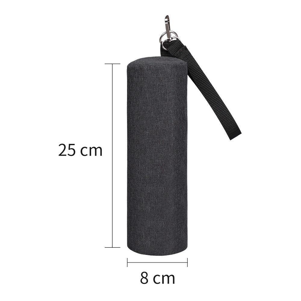 Black Insulated Golf Beer Cooler Bag Cylindrical Tube Design with PEVA Lining 25cm Portable Crossbody Shoulder Strap for Australian Golf and BBQs