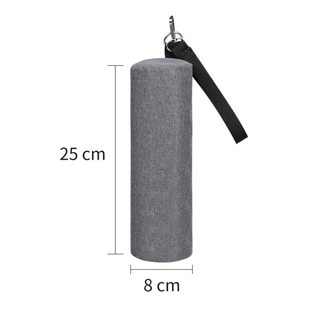 Grey Insulated Golf Beer Cooler Bag Cylindrical Tube Design with PEVA Lining 25cm Portable Crossbody Shoulder Strap for Australian Golf and BBQs