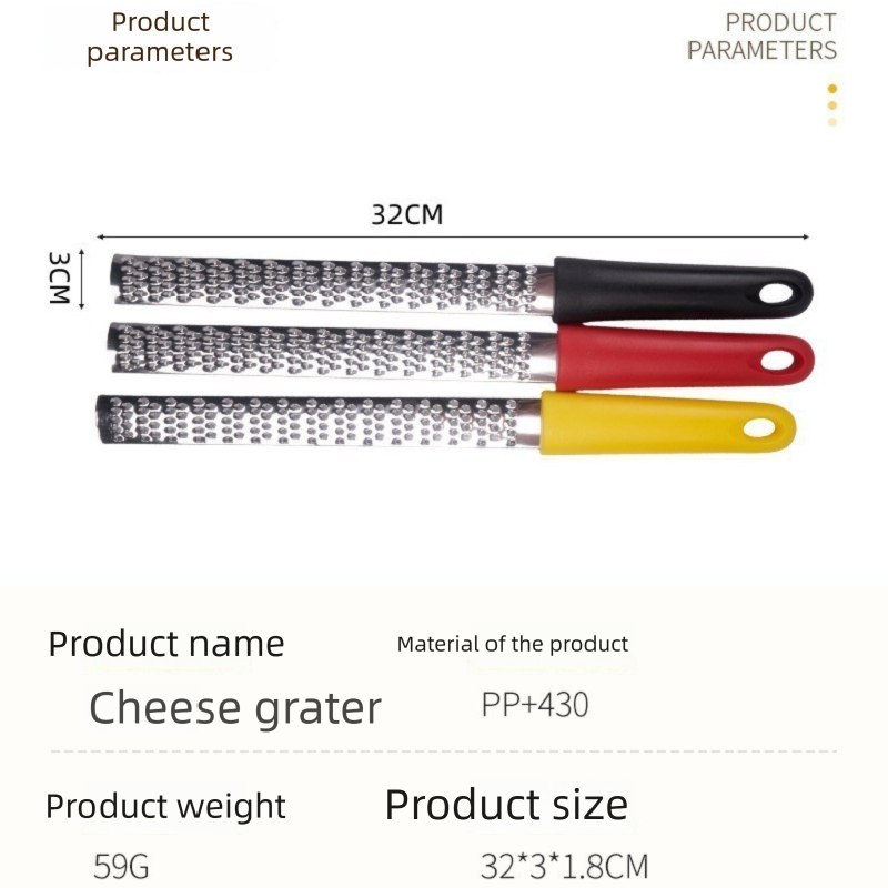 3-PCS Yellow Stainless Steel Lemon Zester and Cheese Grater 32cm Long Multi-functional Kitchen Grater for Citrus Ginger and Chocolate Australian Home Cooking