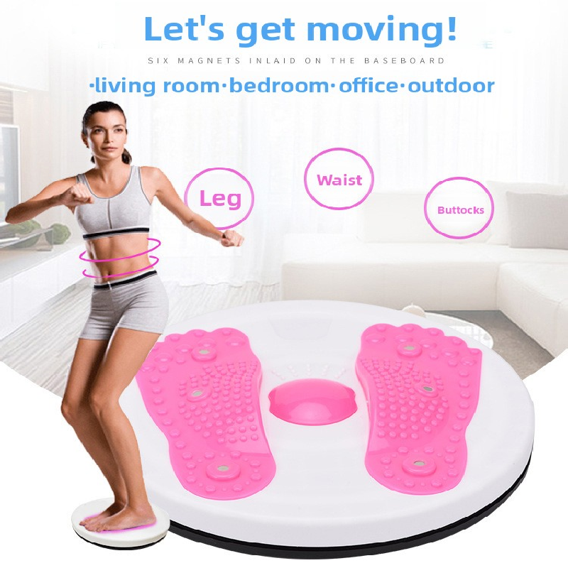 Green Magnetic Waist Twisting Disc with Resistance Bands Portable Fitness Board for Home Office Core Training 27.5cm Large Diameter