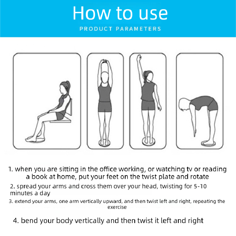 Purple Magnetic Waist Twisting Disc with Resistance Bands Portable Fitness Board for Home Office Core Training 27.5cm Large Diameter