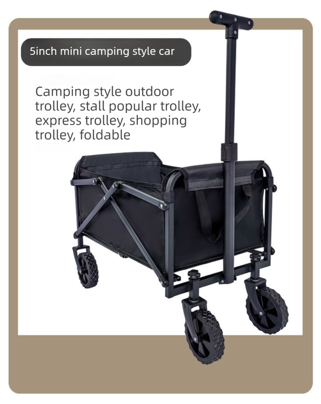 Mini Foldable Outdoor Camping & Utility Wagon with 5-Inch Wheels