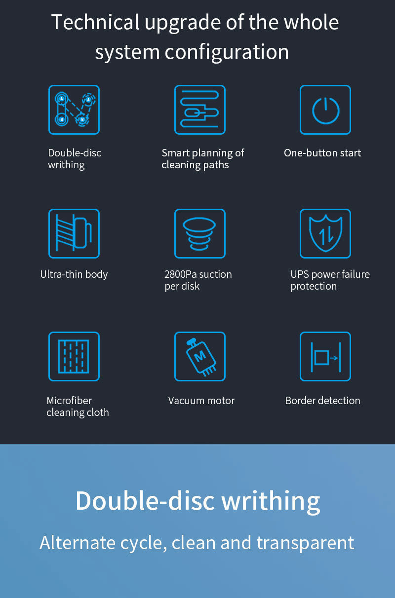 Smart Robot Window Cleaner - Automatic Glass Cleaning Washer with Remote Control - 2800Pa Suction & UPS Safety System - Includes 10 Microfibre Pads