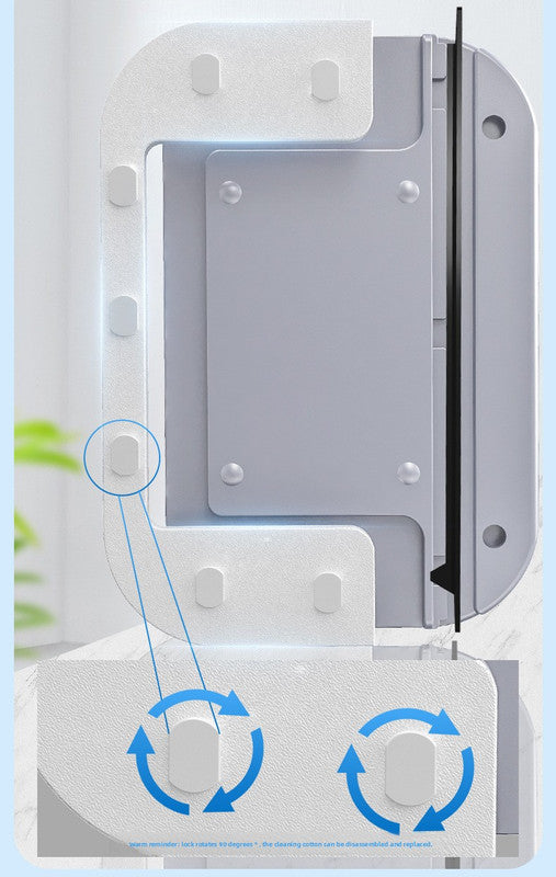 Magnetic Double Sided Window Cleaner for 18-30mm Double Glazed Glass High Rise Safety Wiper Tool White