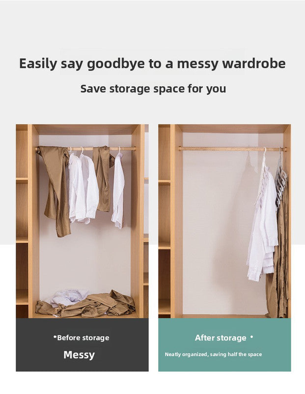 2-SET Space-Saving 6-in-1 Foldable Hanger Set Multi-Functional Closet Organizer Clothes Drying Rack with Pant Clips (Gray & Gray Clip Upgrade Edition) Ideal for Homes and Dorm Rooms